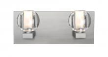 Besa Lighting 2WF-BOCACL-LED-SN - Besa, Boca Vanity, Clear, Satin Nickel Finish, 2x5W LED