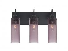 Besa Lighting 3WG-JUNI10PL-BK - Besa Juni 10 Vanity, Plum Bubble, Black Finish, 3x60W Medium Base