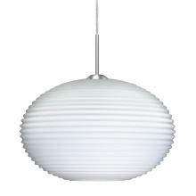 Besa Lighting J-491307-SN-L - Besa Pendant For Multiport Canopy Pape 12 Satin Nickel Opal Ribbed 1x75W Medium Base,