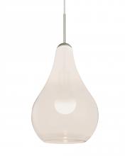 Besa Lighting J-LEONMW-LED-SN - Besa, Leon Cord Pendant for Multiport Canopy, Milky White, Satin Nickel Finish, 1x9W