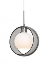  J-MANASM-SN - Besa Mana Pendant For Multiport Canopy, Smoke/Opal, Satin Nickel Finish, 1x60W Medium