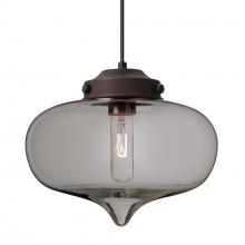 Besa Lighting J-MIRASM-BR-L - Besa Mira Pendant For Multiport Canopy Bronze Smoke 1x60W T10, 15Ft. Cord