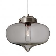 Besa Lighting J-MIRASM-SN-L - Besa Mira Pendant For Multiport Canopy Satin Nickel Smoke 1x60W T10, 15Ft. Cord