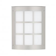 Besa Lighting MOTO11GR-WA-SL - Besa Outdoor Moto 11 Grid Silver White Acrylic 1x60W E12