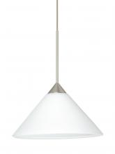 Besa Lighting RXP-117607-LED-SN-L - Besa Pendant Kona Satin Nickel White 1x5W LED, 15Ft. Cord