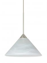 Besa Lighting RXP-117652-LED-SN-L - Besa Pendant Kona Satin Nickel Marble 1x5W LED, 15Ft. Cord