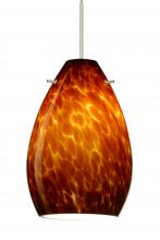 Besa Lighting RXP-171318-SN-L - Besa Pendant Pera 6 Satin Nickel Amber Cloud 1x50W Halogen, 15Ft. Cord