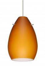 Besa Lighting RXP-171380-LED-SN - Besa Pendant Pera 6 Satin Nickel Amber Matte 1x5W LED