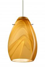 Besa Lighting RXP-1713HN-SN-L - Besa Pendant Pera 6 Satin Nickel Honey 1x50W Halogen, 15Ft. Cord