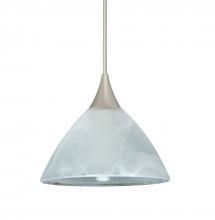 Besa Lighting RXP-174352-LED-SN-L - Besa Pendant Domi Satin Nickel Marble 1x5W LED, 15Ft. Cord