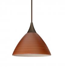 Besa Lighting RXP-1743CH-LED-BR-L - Besa Pendant Domi Bronze Cherry 1x5W LED, 15Ft. Cord