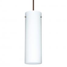 Besa Lighting RXP-493007-BR-DIM010 - Besa Copa Pendant, Opal Matte, Bronze, 1x50W Halogen, 0-10V Dimming