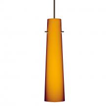 Besa Lighting RXP-567480-BR-L - Besa Camino Pendant Bronze Amber Matte 1x50W Halogen, 15Ft. Cord