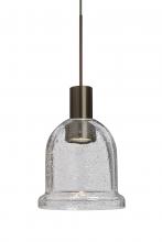 Besa Lighting RXP-KIBACL-LED-BR-L - Besa, Kiba Cord Pendant, Clear Bubble, Bronze Finish, 1x3W LED, 15Ft. Cord