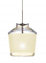 Besa Lighting RXP-PIC6CR-LED-BR - Besa Pendant Pica 6 Bronze Creme Sand 1x5W LED