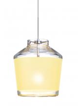 Besa Lighting RXP-PIC6CR-SN - Besa Pendant Pica 6 Satin Nickel Creme Sand 1x50W Halogen