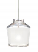 Besa Lighting RXP-PIC6WH-LED-SN - Besa Pendant Pica 6 Satin Nickel White Sand 1x5W LED