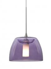 Besa Lighting RXP-SPURPL-LED-SN - Besa Spur Cord Pendant, Plum, Satin Nickel Finish, 1x3W LED