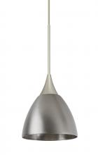 Besa Lighting X-1858MN-LED-SN - Besa Divi Pendant, Metal Satin Nickel, Satin Nickel, 1x9W LED