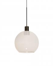 Besa Lighting X-NEWTON6MW-LED-BR - Besa, Newton 6 Cord Pendant for Multiport Canopy, Milky White, Bronze Finish, 1x3W LE