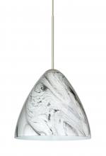 Besa Lighting XP-1779MG-LED-SN-L - Besa Pendant Mia Satin Nickel Marble Grigio 1x5W LED, 15Ft. Cord