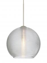 Besa Lighting XP-461500-LED-SN-L - Besa Pendant Kristall 6 Satin Nickel Clear 1x5W LED, 15Ft. Cord