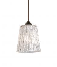 Besa Lighting XP-5125GL-LED-BR-L - Besa Pendant Nico 4 Bronze Stone Glitter 1x5W LED, 15Ft. Cord