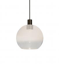 Besa Lighting XP-NEWTON6WC-LED-BR - Besa, Newton 6 Cord Pendant, Milky White/Clear, Bronze Finish, 1x3W LED