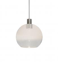 Besa Lighting XP-NEWTON6WC-LED-SN - Besa, Newton 6 Cord Pendant, Milky White/Clear, Satin Nickel Finish, 1x3W LED