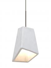 Besa Lighting XP-SKIPWH-LED-BR-L - Besa Skip Cord Pendant, White, Bronze Finish, 1x9W LED, 15Ft. Cord