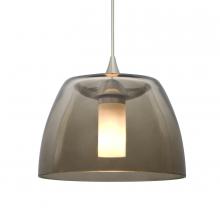 Besa Lighting XP-SPURSM-SN-L - Besa Spur Cord Pendant, Smoke, Satin Nickel Finish, 1x35W Halogen, 15Ft. Cord