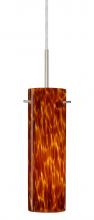 Besa Lighting 1BC-493018-SN - Besa Copa Pendant Satin Nickel Amber Cloud 1x50W Candelabra