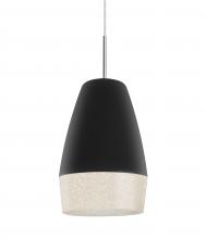 Besa Lighting J-ABU12BK-SN - Abu 12 Cord Pendant for Mulitport Canopy, Black/Glitter, Satin Nickel Finish, 1x60W Medium base