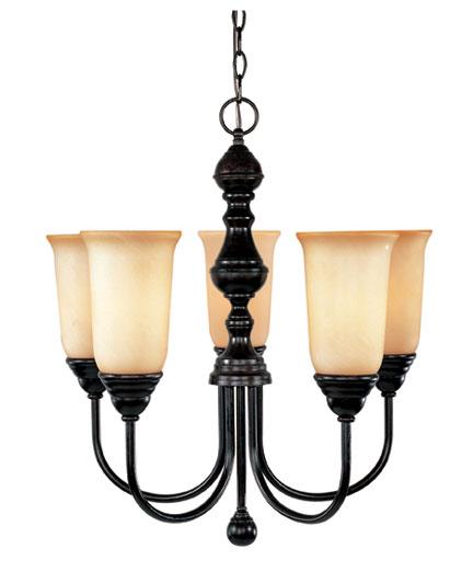 Five Light English Bronze Up Chandelier