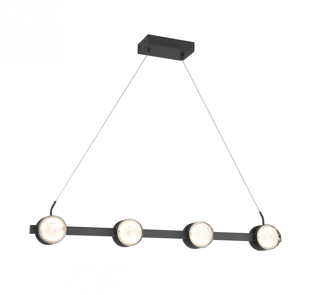 Biscayne 8-Light LED Linear Chandelier in Matte Black