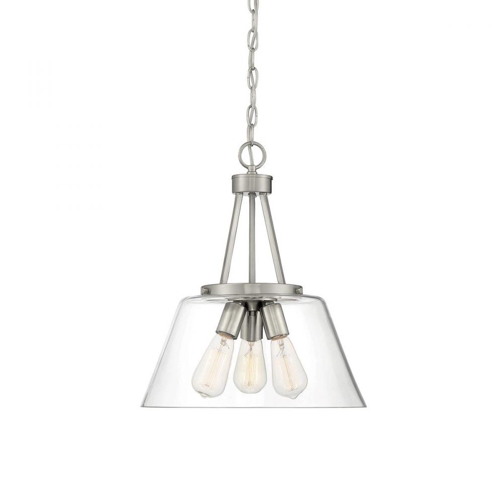 Calhoun 3-Light Pendant in Satin Nickel