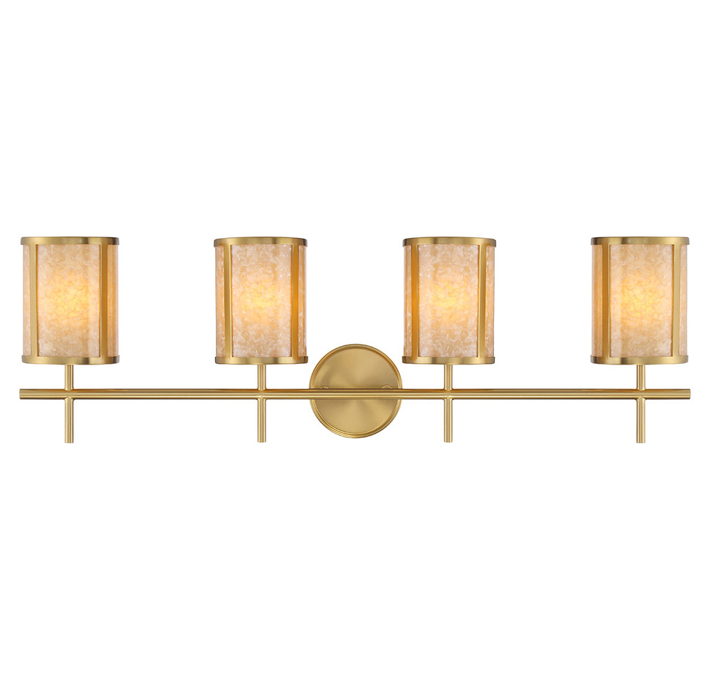 Camden 4-Light Bathroom Vanity Light in Warm Brass