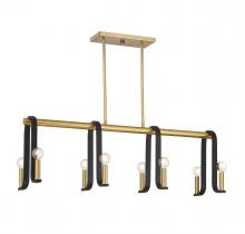 Savoy House 1-5533-8-143 - Archway 8-Light Linear Chandelier in Matte Black with Warm Brass Accents