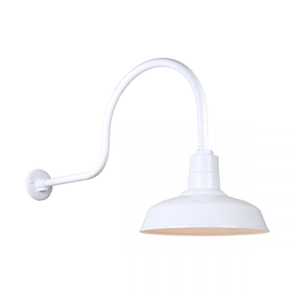 14" Gooseneck Light Warehouse Shade, QSNHL-C Arm