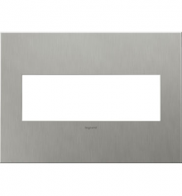 Legrand AWC3GBS4 - Adorne® Brushed Stainless Steel Three-Gang Screwless Wall Plate