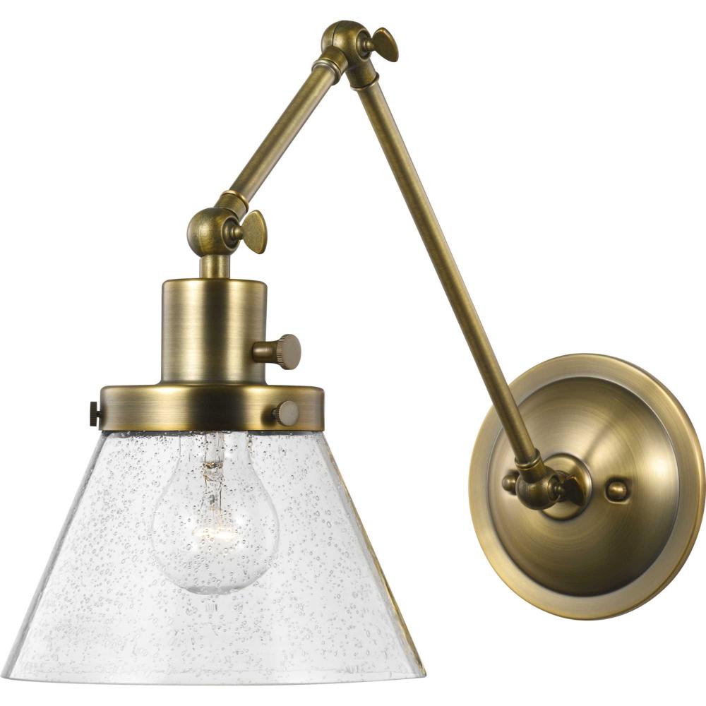 Hinton Collection Vintage Brass Swing Arm Wall Light