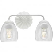 Progress P300489-197 - Quillan Collection Two-Light White Plaster Transitional Bath & Vanity Light