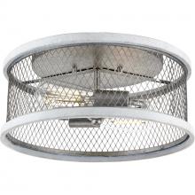  P350154-141 - Austelle Collection Two-Light Galvanized 14" Flush Mount