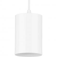 Progress P500355-030 - 5" White Outdoor Aluminum Cylinder Cord-Mount Hanging Light