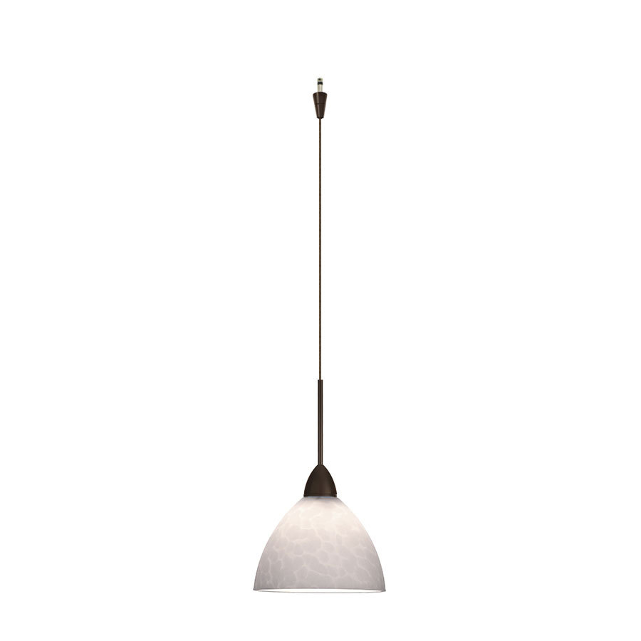 Faberge 1 Light Quick Connect Pendant with White Glass in Dark Bronze