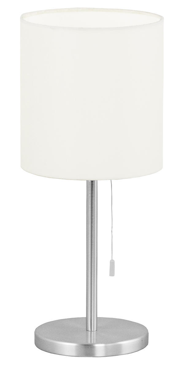 1x60W Table Lamp w/ Aluminum Finish & Cream Fabric Shade