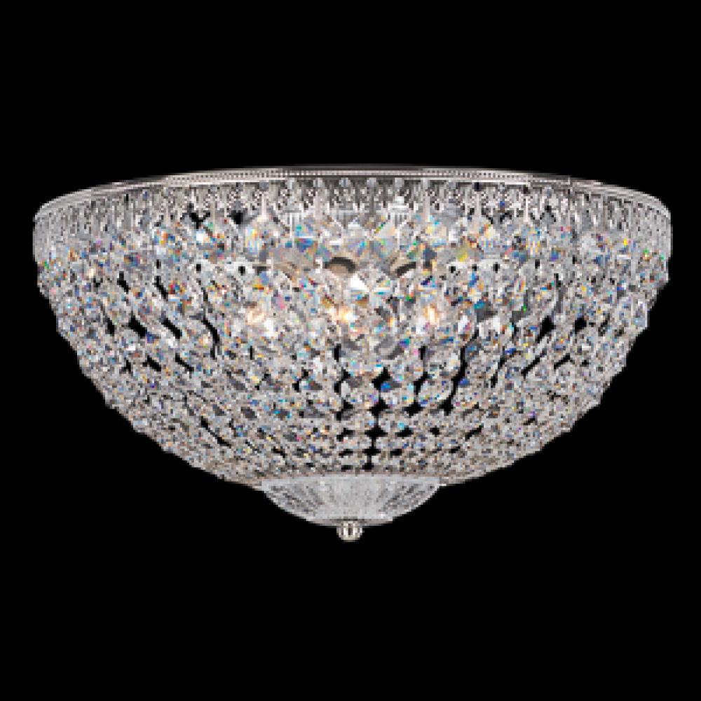 Petit Crystal 5 Light 110V Close to Ceiling in Silver with Clear Crystals From Swarovski®