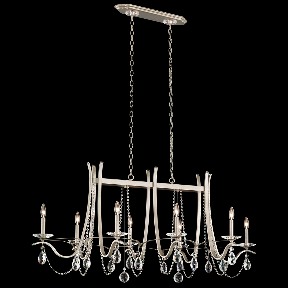 Vesca 8 Light 120V Chandelier in White with Clear Heritage Handcut Crystal