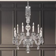 Schonbek 1870 HA5808N-40H - Hamilton Nouveau 12 Light 120V Chandelier in Polished Silver with Clear Heritage Handcut Crystal