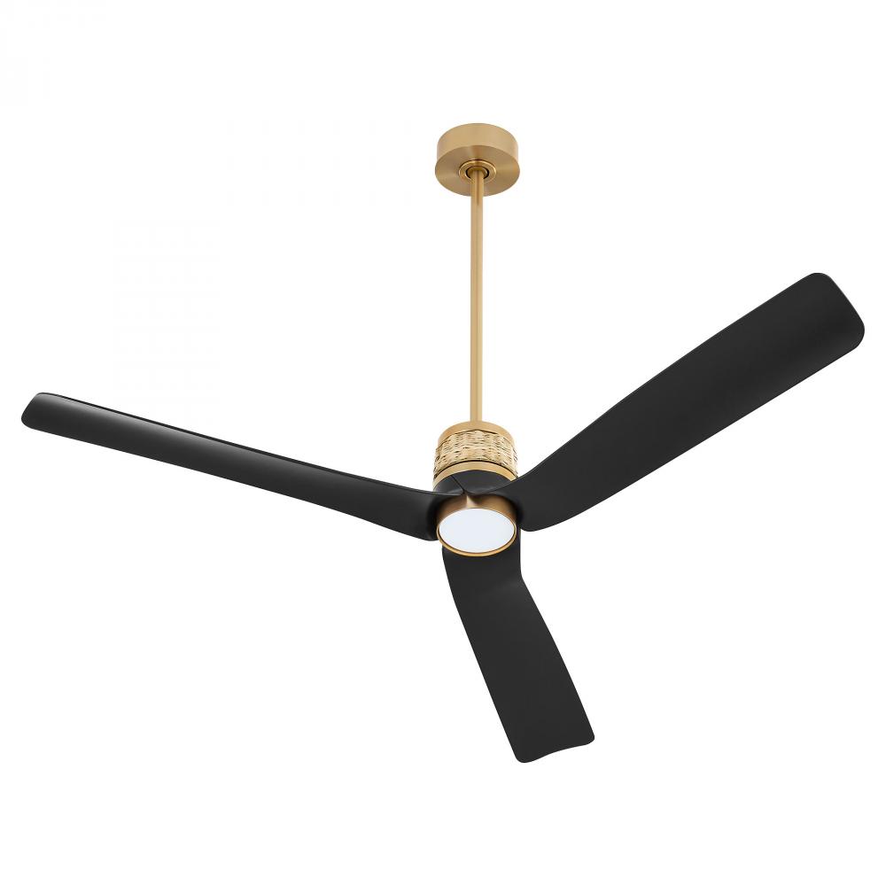 Levant Ceiling Fan | Aged Brass | Matte Black